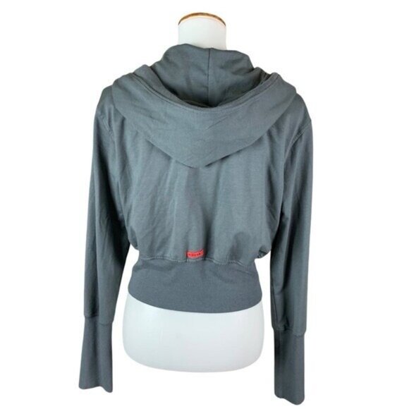 House ID Gray Zip Up Hoodie Cropped Sweatshirt Athleisure Streetwear Large - Picture 4 of 7